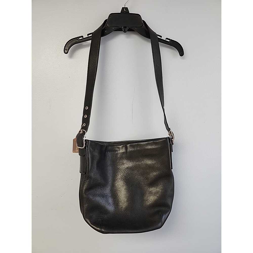 Exc Cond Vintage Coach Soho Bucket Duffle Legacy Purse Black leather Style 9186